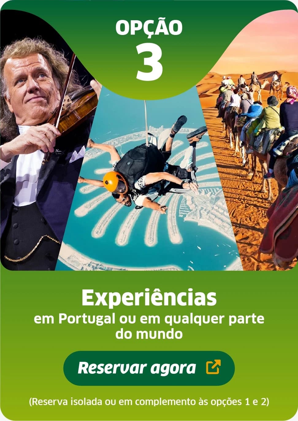 Experiências e atividades de férias